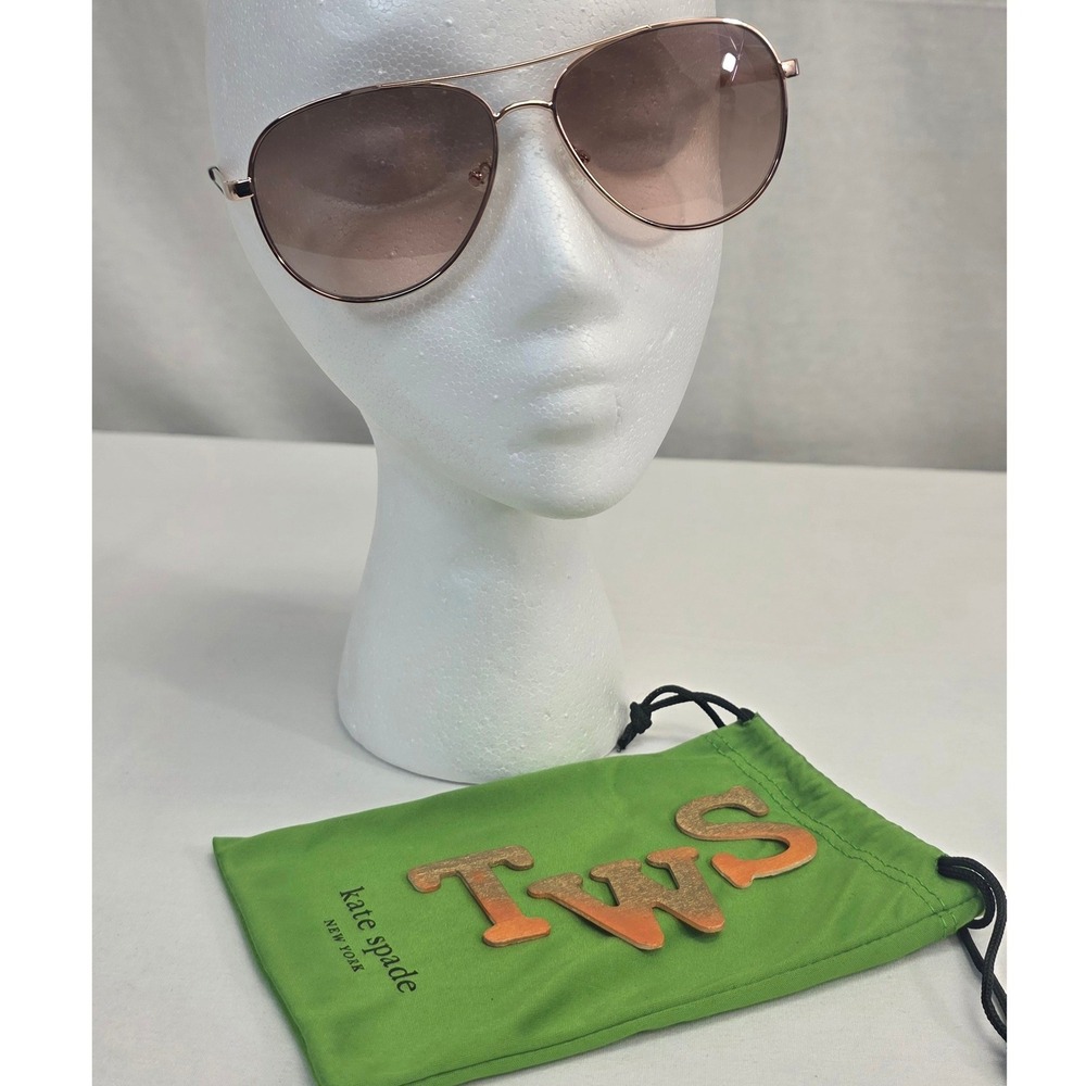 Kate Spade New York Emmaline Rose Gold Aviator Sunglasses with Gradient Lenses - Picture 1 of 9